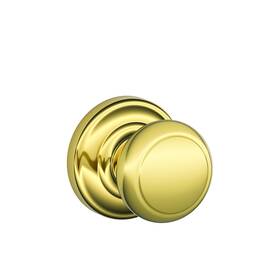 Fa10 Schlage 043156819966 Andover Passage Knob Rose Bright Brass