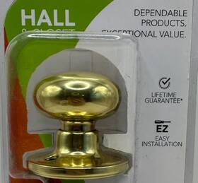 Schlage 043156862504 Dexter Hall And Closet Polished Brass Finish Door Knob Set