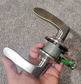 Schlage 043156886616 Accent Door Lever Hall And Closet Passage Non Locking Polished Nickel