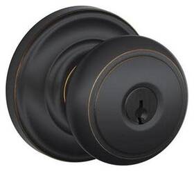 Schlage 043156887538 F80-and-and Andover Storeroom Door Knob Set - Bronze