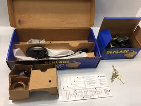 F360 Schlage 043156890620 Ply 716 Entrance Door Handleset With Keys Aged Bronze Maximum Security
