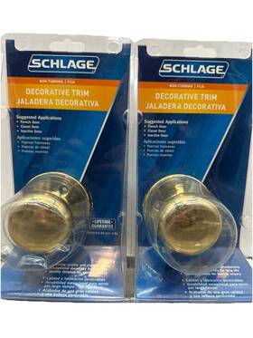 F170ply605 Schlage 043156961337 Two Piece S Plymouth Brass Door Dummy Knobs Non Turning Decorative K