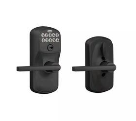 Fe595-ply-lat Schlage 043156981458 Keypad Entry With Flex Electronic Lock Latitude Lever Matte Black