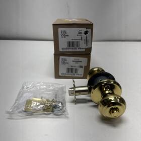 Schlage 043156988426 Georgian Door Knob Privacy Lock In Bright Brass F40 Geo 605 Bed And Bath