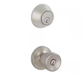 Vc60 Schlage 194555127111 Essentials By Brill Satin Stainless Steel Deadbolt And Entry Knob Combo Pk
