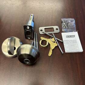 Schlage 194555135451 Deadbolt Satin Nickel Single Cylinder Door Hardware For Parts As Is