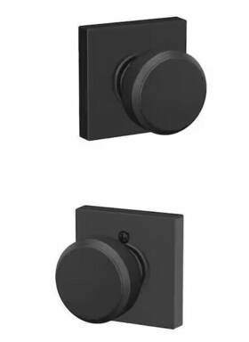 Schlage 194555137738 Bowery Matte Black Passage Hall/closet Door Knob With Collins Trim
