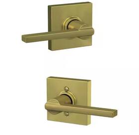Schlage 194555138018 Latitude Satin Brass Passage Hall/closet Door Handle With Collins Trim