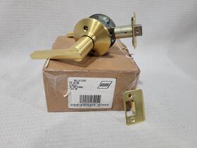 Schlage 194555139251 Passage Door Lever Set Satin Brass Latitude F10 Lat 608