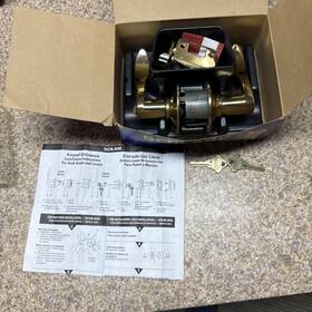 2249879 Schlage Lever Latch Keyed Entrance Left Hand Door Bright Brass 2 Keys