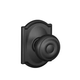 Schlage 313024547582 Georgian Matte Black Passage Hall/closet Door Knob With Camelot Trim
