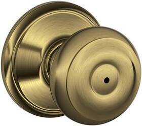 Schlage 313029726753 F40 Geo 609 Georgian Door Knob Bed And Bath Privacy Lock Antique Brass