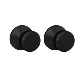 Schlage 313091946974 Custom Bowery Matte Black Dummy Door Knob With Kinsler Trim 2-pack
