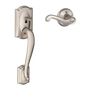 Schlage 313110343371 Camelot Satin Nickel Door Handleset Grip With Right Handed Flair Handle