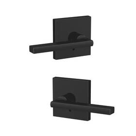 Schlage 445024042057 Custom Latitude Matte Black Dummy Door Handle With Collins Trim 2-pack