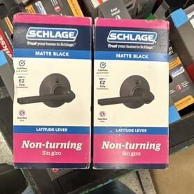 47488885 Schlage Latitude Lever Dummy Door Matte Black Universal Easy Install