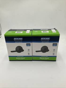 719686 Schlage Lot Of 2 Latitude Passage Door Lever Set Trim Matte Black