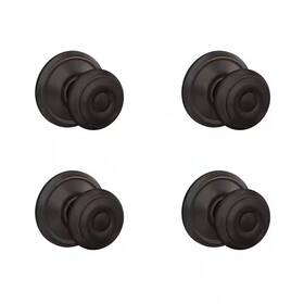Schlage 744110599572 Georgian Aged Bronze Passage Hall/closet Door Knob 4-pack