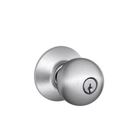 Schlage 744759455291 Orbit Satin Chrome Light Commercial Keyed Entry Door Knob