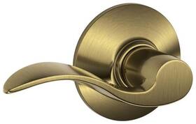 B000uvdqlo Schlage Accent F10 Flat Wave Reversible Door Lever Lock Solid Antique Brass