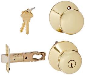 B003mx3bl2 Schlage F80-ply Plymouth Storeroom Door Knob Set Polished Brass