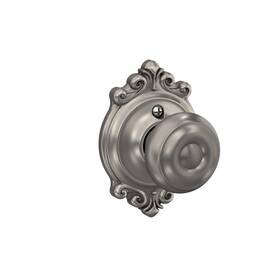 B005dq2hes Schlage F170 Geo 619 Brk Knob With Trim Non-turning Lock Satin Nickel