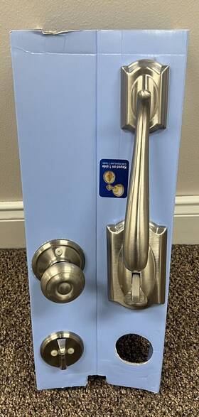 Dib242340 Schlage Front Entry Handle Set - Satin Nickel Finish F 60 V Cam 619 Geo
