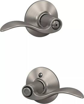 0-v-acc-619 Schlage F 0 619 Accent Satin Nickel Passage/privacy Lever Door Locks Used