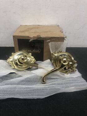 F10acc605brk Schlage Passage Accent Door Lever Set With Decorative Brookshire