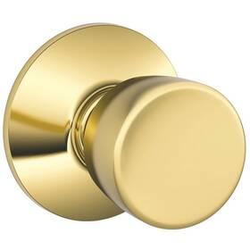 F10bel605 Schlage F10 Bel 605 Passage Knob Metal Bright Brass 2-3/8 2-3/4 In Backset