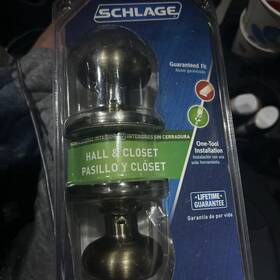 F10vgeo609 Schlage F10 Geo 609 Georgian Door Knob Hall &closet Antique Brass Nib