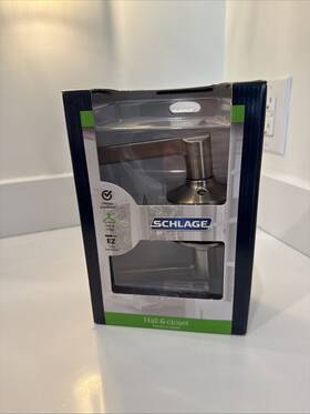 F10vlat619 Schlage Hall And Closet Satin Nickel Door Lever F10 V Lat 619 New In Box