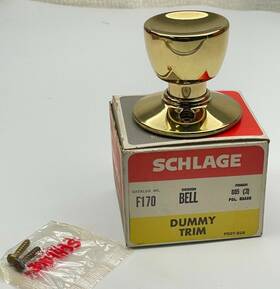 F170-bell-3 Schlage F170 Bell 605 3 Polished Brass Finish Dummy Trim Door Knob