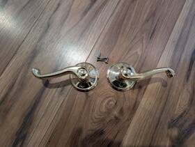 F170fla605rh Schlage Pair Of Left And Right Flair Dummy Lever Polished Brass F170fla605