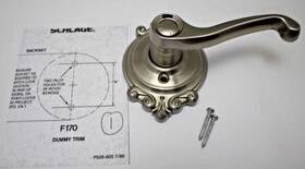 F170fla619brkrh Schlage Flair Dummy Rh Lever Brookshire Trim Satin Nickel #8r5