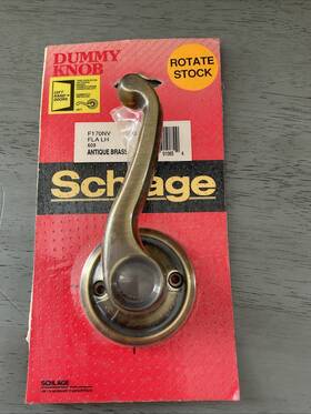 F170nv Schlage Single Dummy Trim Handle Left Hand Door Fla Lh Antique Brass