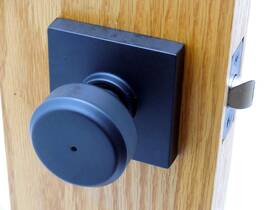 F40bwe622col Schlage F40gbwe622 Bowery Privacy Knob With Collins Trim Matte Black #9a0