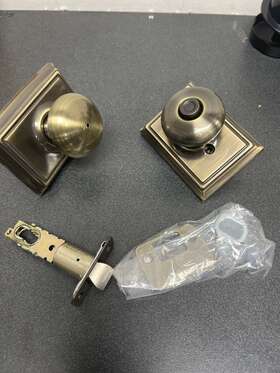 F40geo609add Schlage Privacy Door Knob Set Georgian - Antique Brass