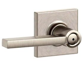 F40lat619col Schlage Latitude Privacy Door Lever Set Collins Trim Satin Nickel