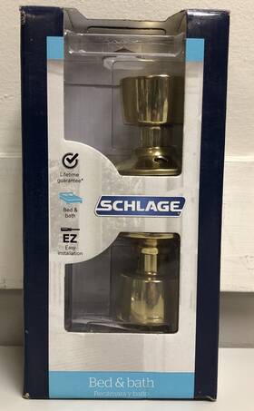 F40vbel605 Schlage Bell Bright Brass Privacy Lockset 1-3/4 Inch