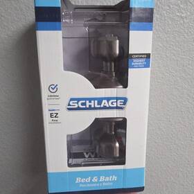 F40vbwe619 Schlage New Bed And Bath Bowery Satin Nickel Doorknob. 03