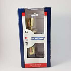 Schlage F51 619 Keyed Entry Door Knob And Deadbolt Georgian Brass Finish