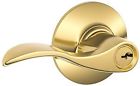 Schlage F51 Acc 505 Keyed Entry Accent Lever Lifetime Bright Brass 043156792139