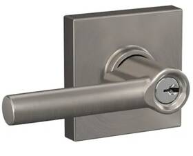 F51a-brw-619-col Schlage Broadway Single Cylinder Keyed Entry - Satin Nickel