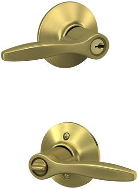 F51adel608 Schlage F51a-del Delfayo Single Cylinder Keyed Entry Door Lever - Brass