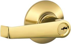 F51aela609 Schlage F51-ela Brass Elan Single Cylinder Keyed Entry Door Lever Set