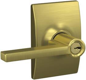 F51alat608cen Schlage F51a-lat-cen Custom Latitude Single Cylinder Keyed Entry - Brass