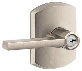 F51alat619grw Schlage F51-lat-grw Latitude Single Cylinder Keyed Entry Door - Nickel