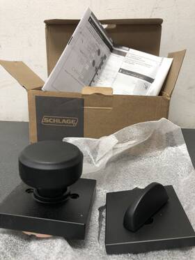 F59bwe622col Schlage Bowery Knob Single Cylinder Interior Pack Collins Trim Matte Black Ha