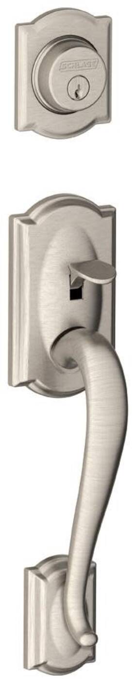 F92cam619 Schlage F92-cam Camelot Exterior One-sided Dummy Handleset - Nickel